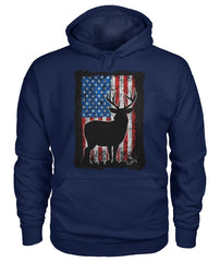 American Flag Buck - Adult Short Sleeve, Long Sleeve, and Hoodie (Choose in Style Box Below)