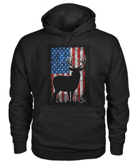 American Flag Buck - Adult Short Sleeve, Long Sleeve, and Hoodie (Choose in Style Box Below)