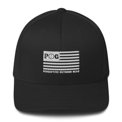 POG Flag Flex Fit White Stitching Structured Twill Cap