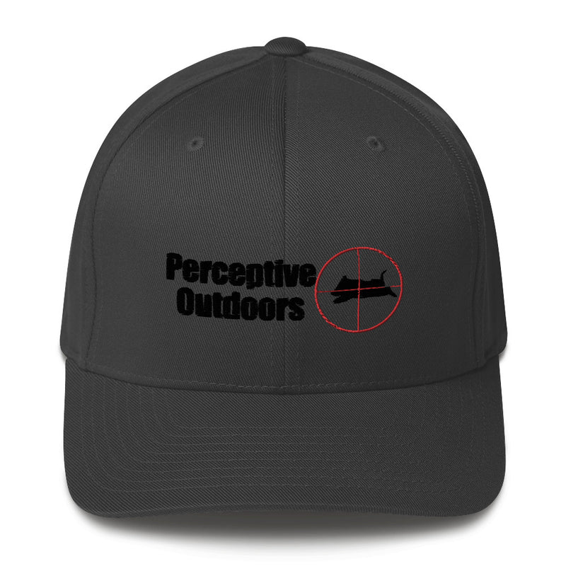 Perceptive Outdoors Pig Logo Dark Grey/Black Structured Twill Flexfit Cap