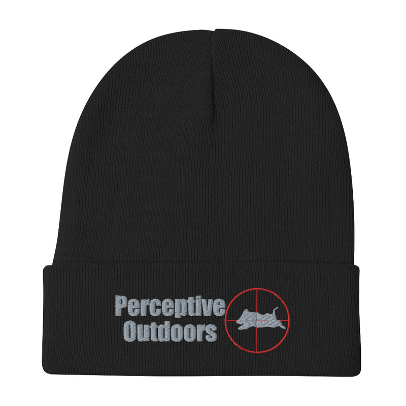 Perceptive Outdoors Pig Logo Black Embroidered Beanie