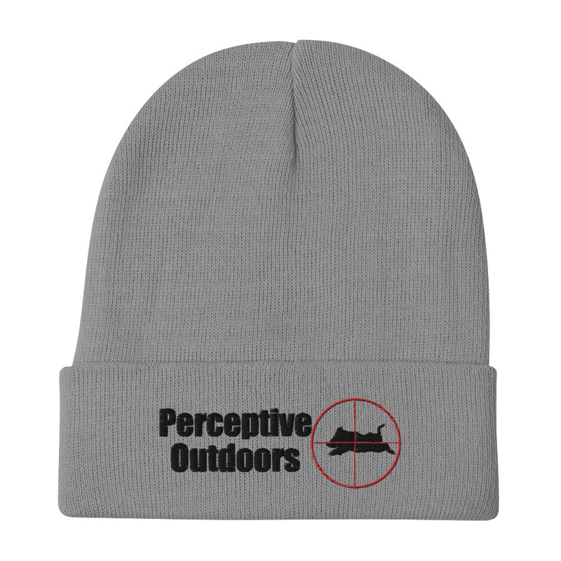 Perceptive Outdoors Pig Logo Grey Embroidered Beanie